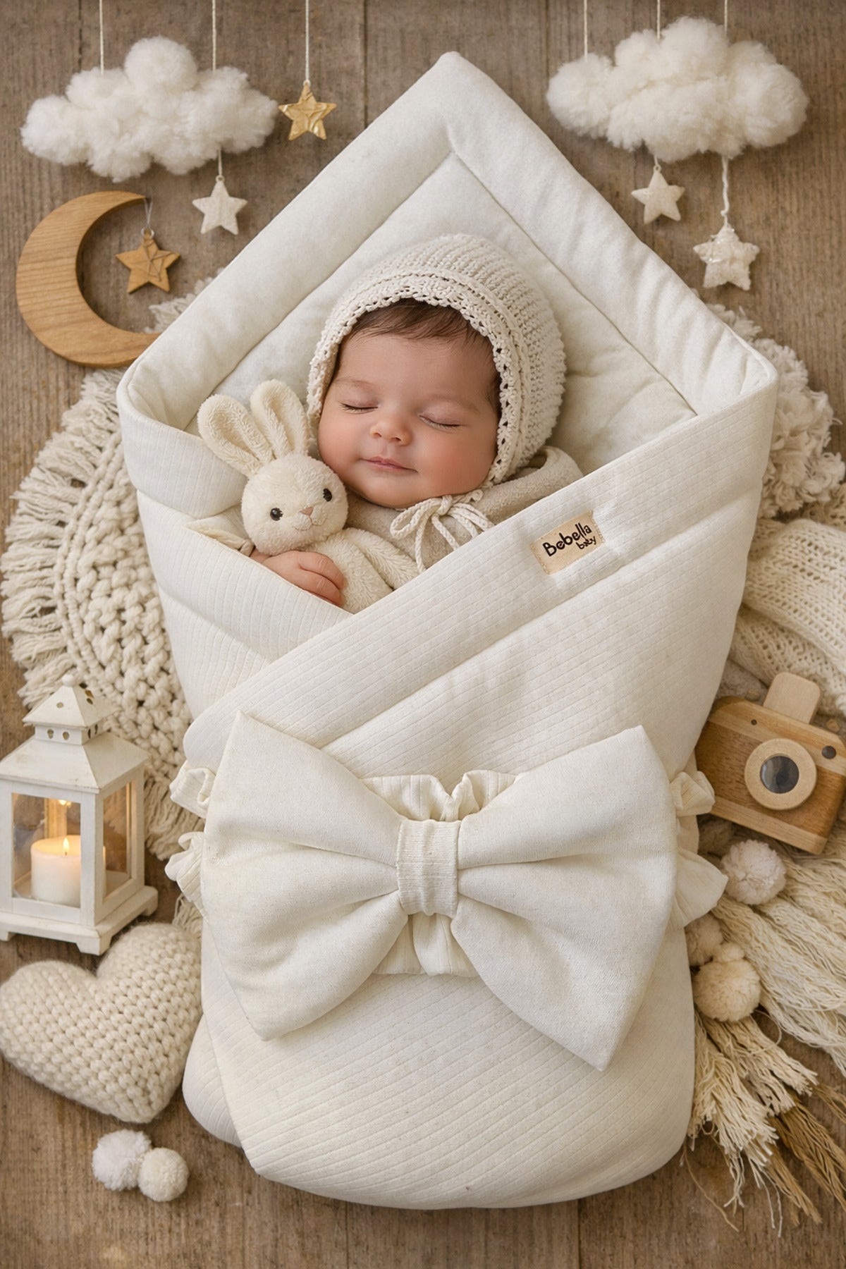 %100 Pamuklu Bebek Kundak Battaniyesi – Unisex