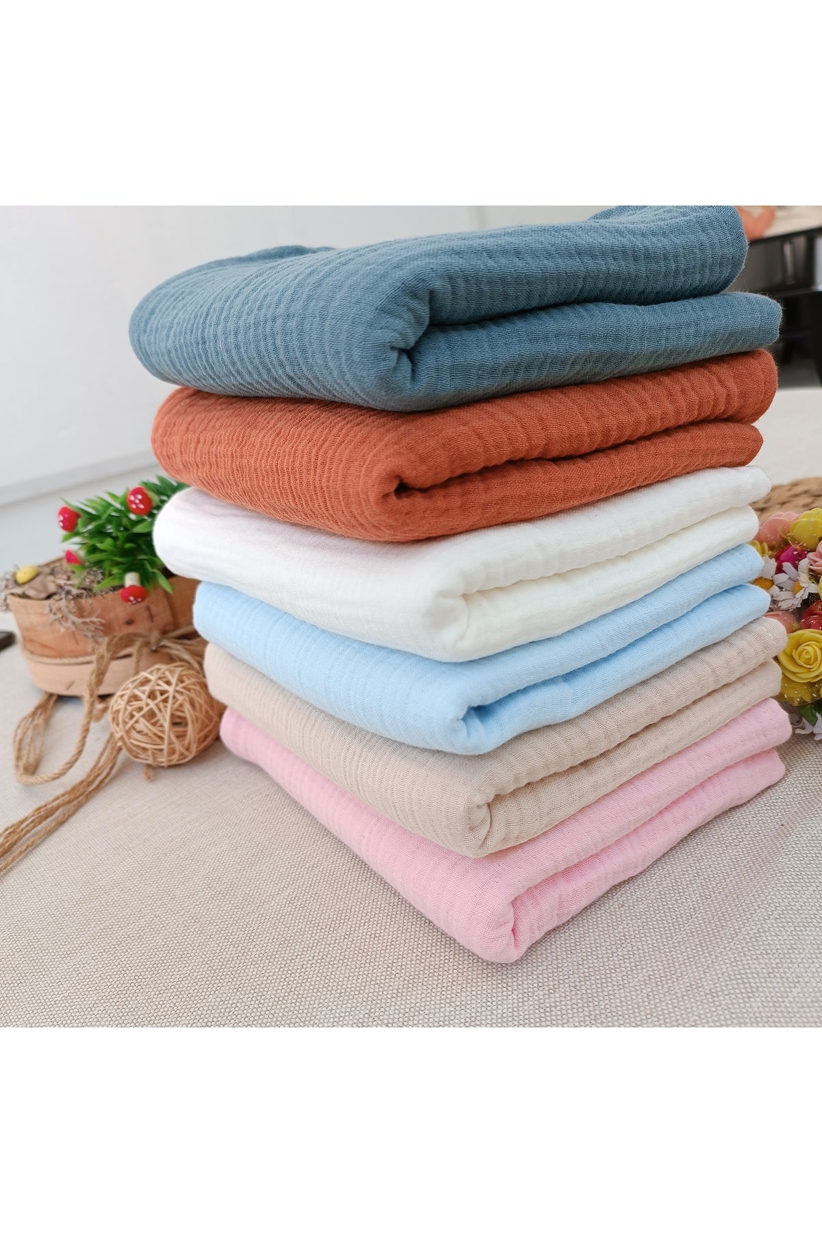 4 Kat Müslin Bebek Battaniyesi 80x90cm Çok Amaçlı Örtü Battaniye Havlu Yenidoğan Hediyelik