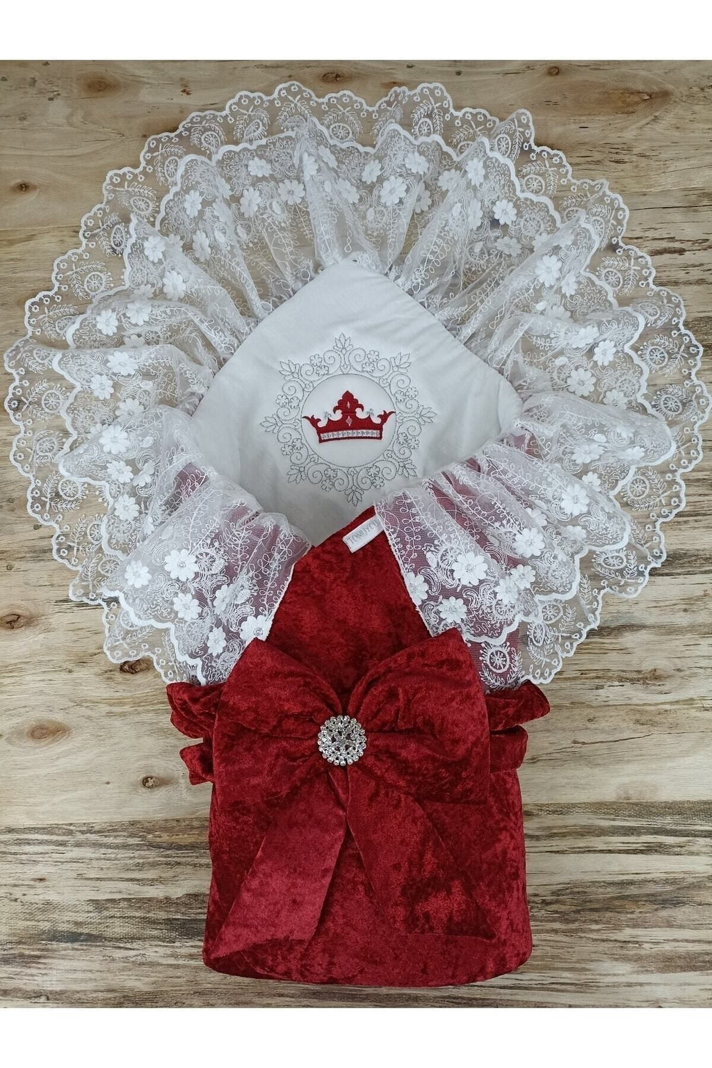 Dantelli Lüks Bebek Kundağı Unisex Bebek Dış Kundak Battaniyesi Hastane Çıkışı Mevlütlük Kundak