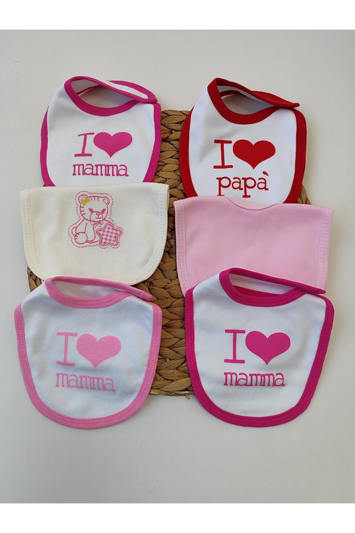 Bebek Önlüğü Çıtçıtlı Bebek Salya Önlük Ağız Mendili Mama Önlüğü 6'lı set