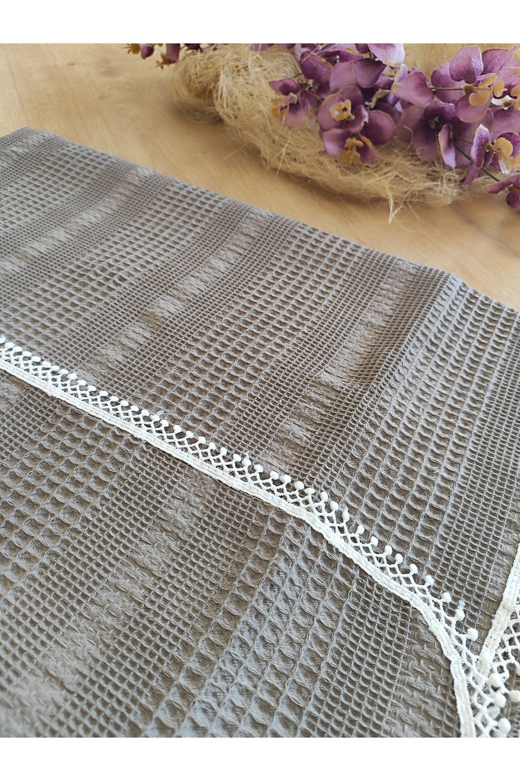Kahve Pike Bebek Battaniyesi Doğal Organik Yaşam Örtüsü Çok Amaçlı Mevsimlik Yenidoğan 80x90 Cm