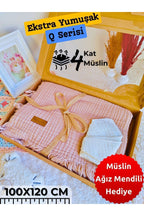 4 Kat Müslin Kahverengi Saçaklı Bebek Battaniyesi 100x120 Cm- %100 Pamuklu & Çok Amaçlı Battaniye