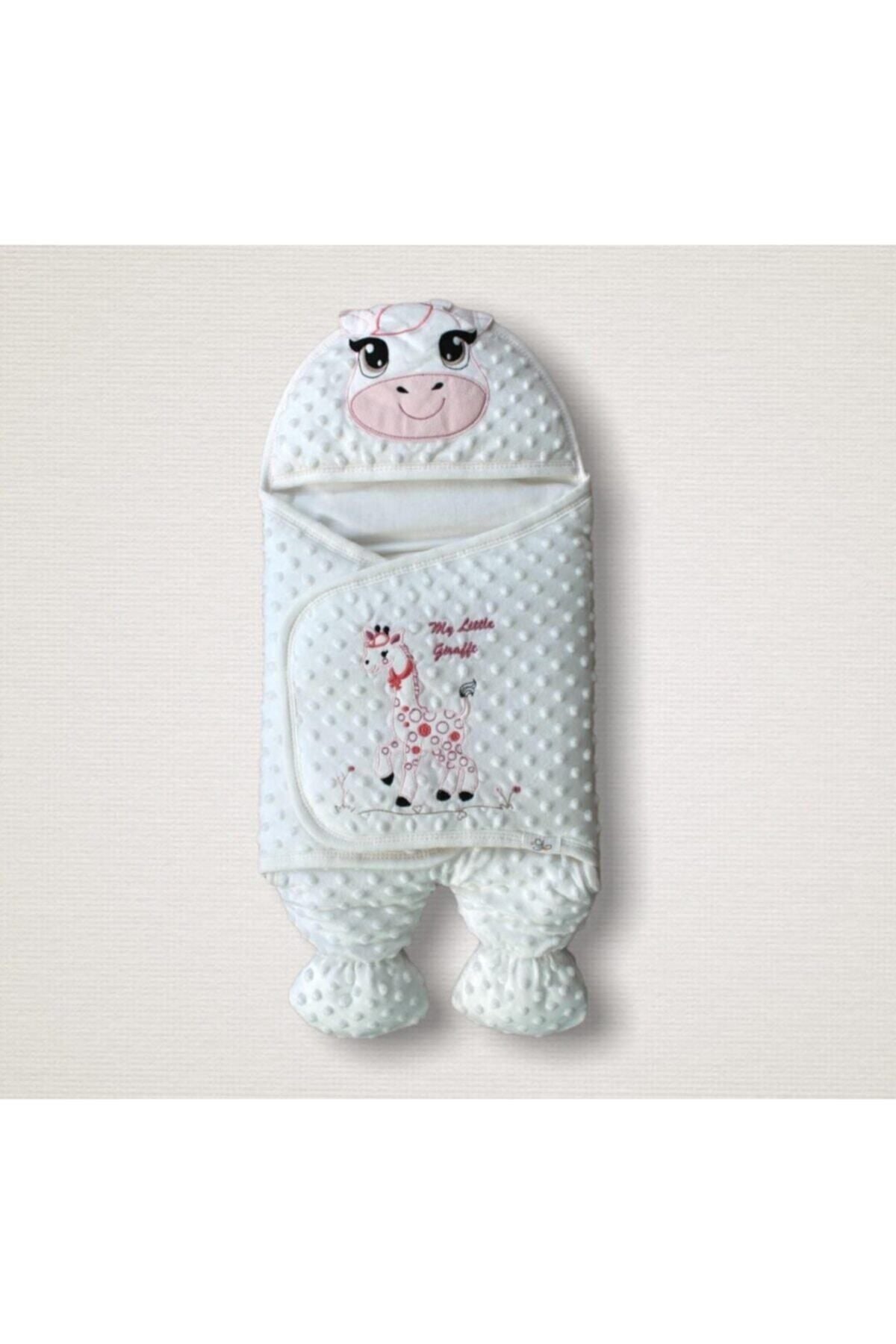 Zürafalı Kız Bebek Kundağı Unisex Bebek Dış Kundak Battaniyesi Hastane Çıkışı Kundak Battaniye