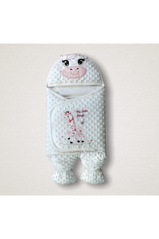 Zürafalı Kız Bebek Kundağı Unisex Bebek Dış Kundak Battaniyesi Hastane Çıkışı Kundak Battaniye