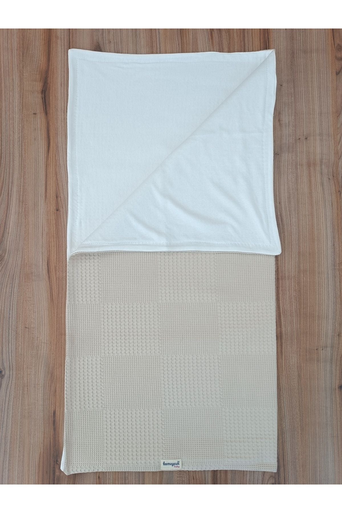 S.kahve Kız Erkek Bebek Battaniyesi Pike %100 Pamuklu Doğal Organik Uyku Çift Taraflı Örtü 86x86cm