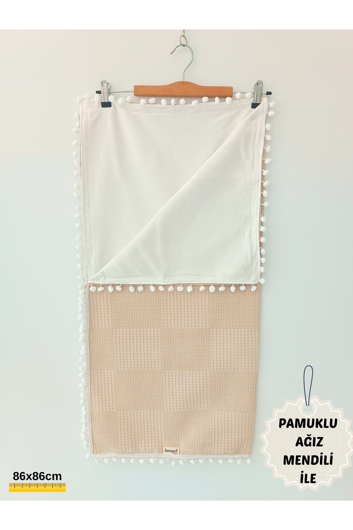 S.kahve Kız Erkek Bebek Battaniyesi Pike %100 Pamuklu Doğal Organik Uyku Çift Taraflı Örtü 86x86cm