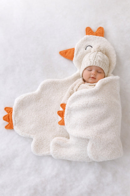 Anne Yumuşaklığında Wellsoft Peluş Bebek Battaniyesi 120x120 – Kışlık Kuzu Kumaş Minik Kuş Örtü