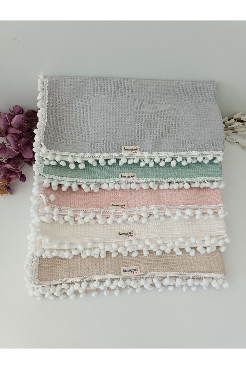S.kahve Kız Erkek Bebek Battaniyesi Pike %100 Pamuklu Doğal Organik Uyku Çift Taraflı Örtü 86x86cm