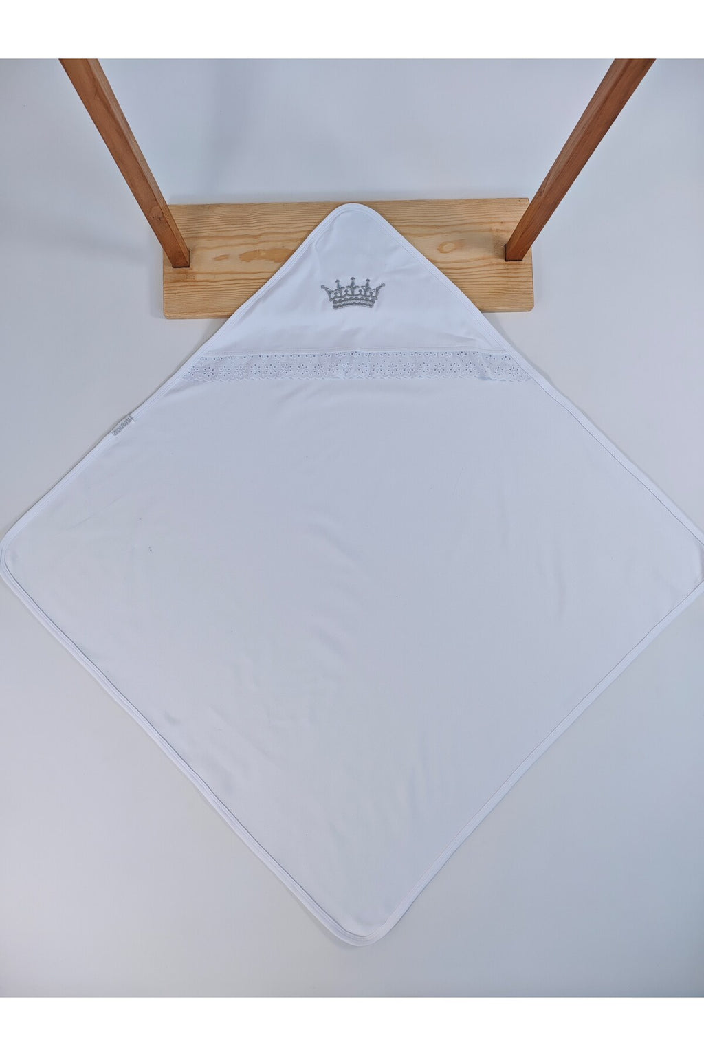 Ekru %100 Pamuklu Bebek Battaniyesi Nakışlı Kız / Erkek Puset Örtüsü Hediyelik Yenidoğan 85x85cm