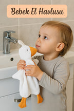 Sevimli Ördek Bebek & Çoçuk Havlu Banyo El Yüz Havlusu - Temizlik Kuruluma Bezi / Uyku Arkadaşı