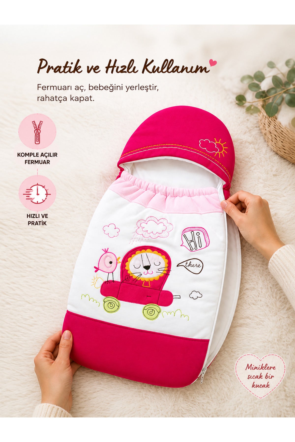 Kız Bebek Battaniyesi Dış Kundak Hastane Çıkışı Bebek Arabası Örtüsü