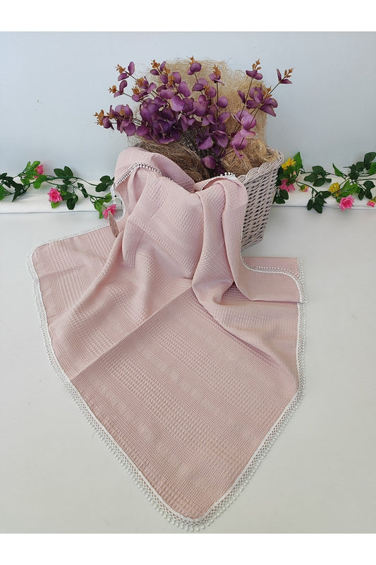 Pembe Pike Bebek Battaniyesi Doğal Organik Yaşam Örtüsü Çok Amaçlı Mevsimlik Yenidoğan 80x90 Cm