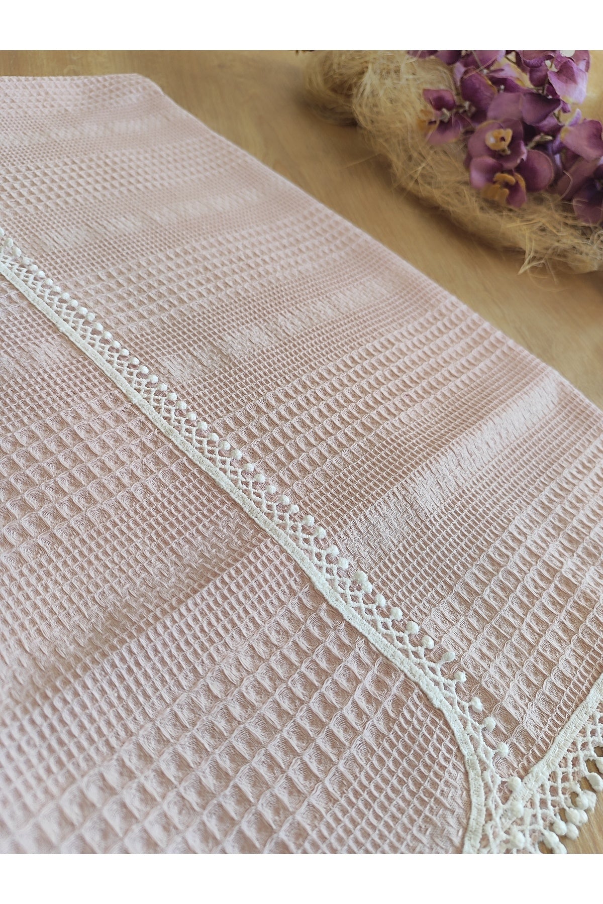 Pembe Pike Bebek Battaniyesi Doğal Organik Yaşam Örtüsü Çok Amaçlı Mevsimlik Yenidoğan 80x90 Cm