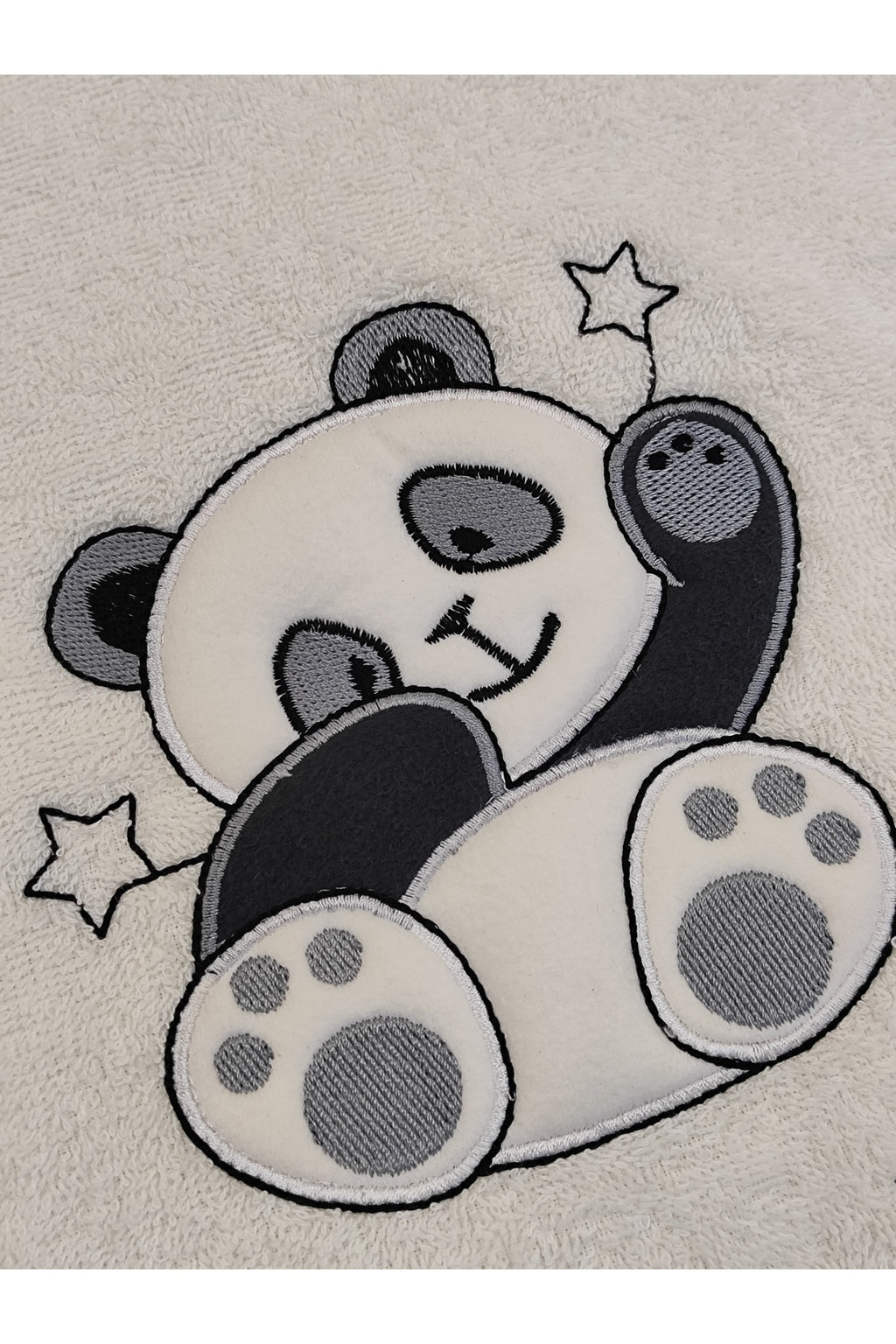 Panda Nakışlı Bebek Banyo Havlusu Pareo %100 Pamuklu Başlıklı Panço – Yumuşak Su Emici Hediyelik