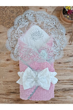 Kışlık Bebek Dış Kundak Battaniyesi Dantelli Pembe Bebek Kundağı Unisex Hastane Çıkışı Mevlütlük