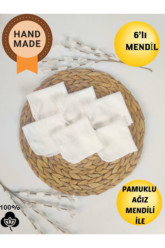 6'LI KIZ ERKEK BEBEK AĞIZ MENDİLİ %100 PAMUKLU KUMAŞ TEMİZLEME BEZİ YENİDOĞAN TER BEZİ