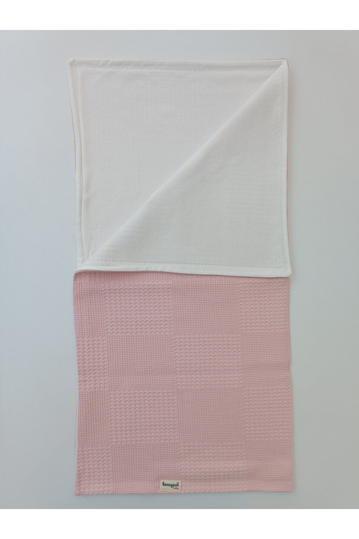 Pembe Kız Erkek Bebek Battaniyesi Pike %100 Pamuklu Doğal Organik Uyku Çift Taraflı Örtü 86x86cm