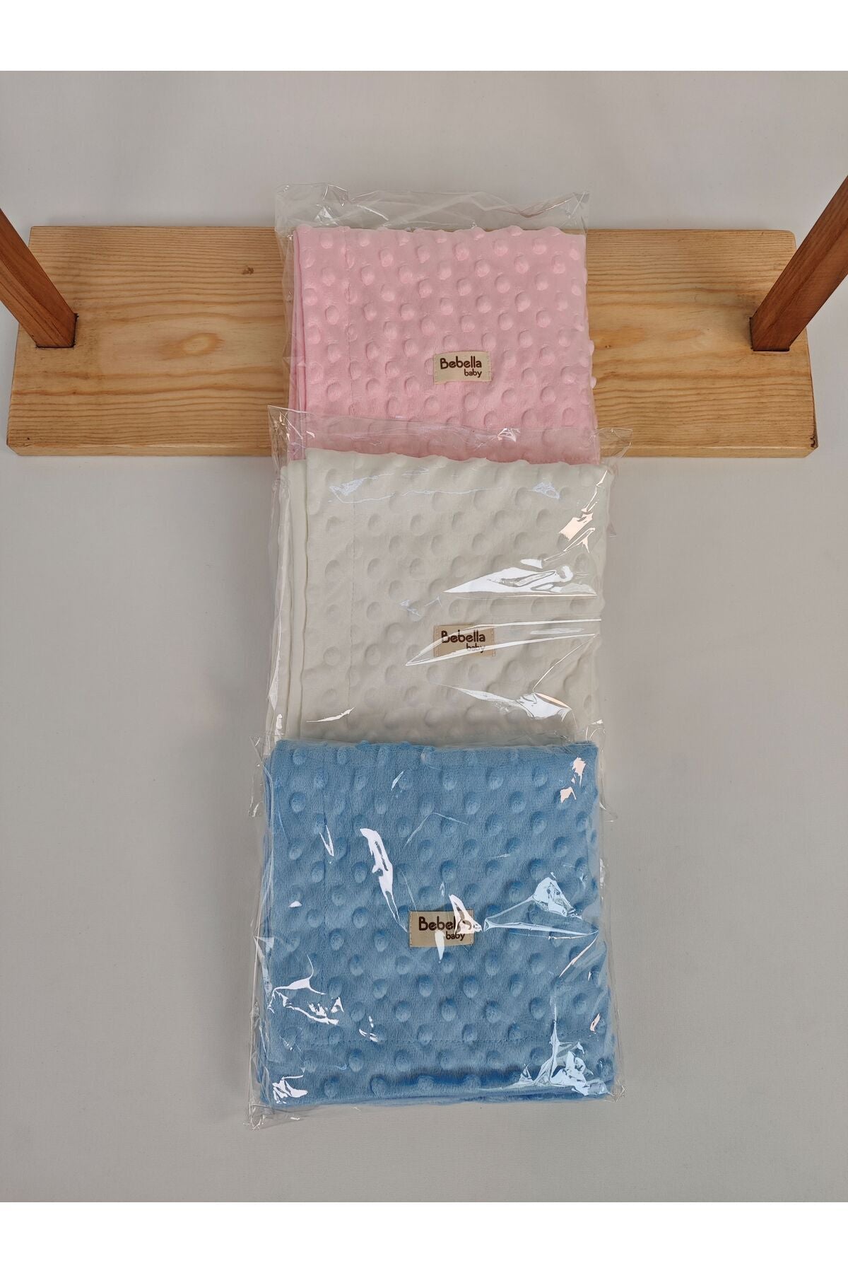 Mavi Nohut Çift Kat Erkek Bebek Battaniyesi Kundağı %100 Pamuklu Çok Amaçlı Örtü Mevsimlik 90x85cm