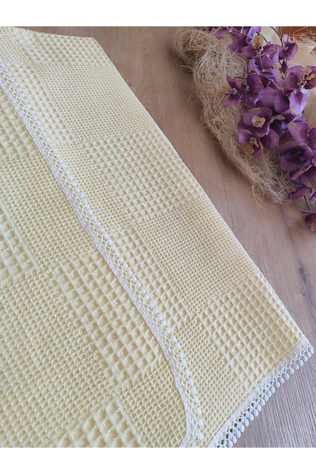 Sarı Pike Bebek Battaniyesi Doğal Organik Yaşam Örtüsü Çok Amaçlı Mevsimlik Yenidoğan 80x90 Cm