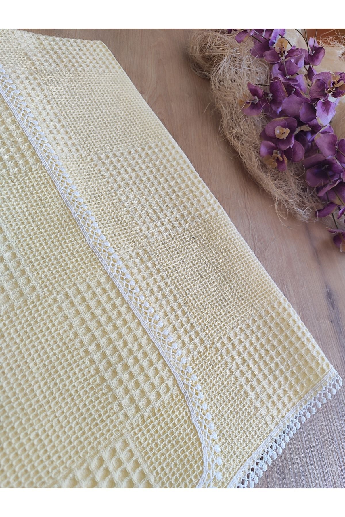 Sarı Pike Bebek Battaniyesi Doğal Organik Yaşam Örtüsü Çok Amaçlı Mevsimlik Yenidoğan 80x90 Cm