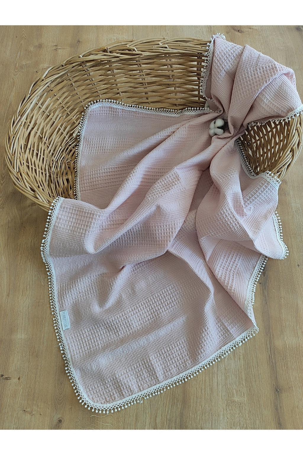 Pembe Pike Bebek Battaniyesi Doğal Organik Yaşam Örtüsü Çok Amaçlı Mevsimlik Yenidoğan 80x90 Cm