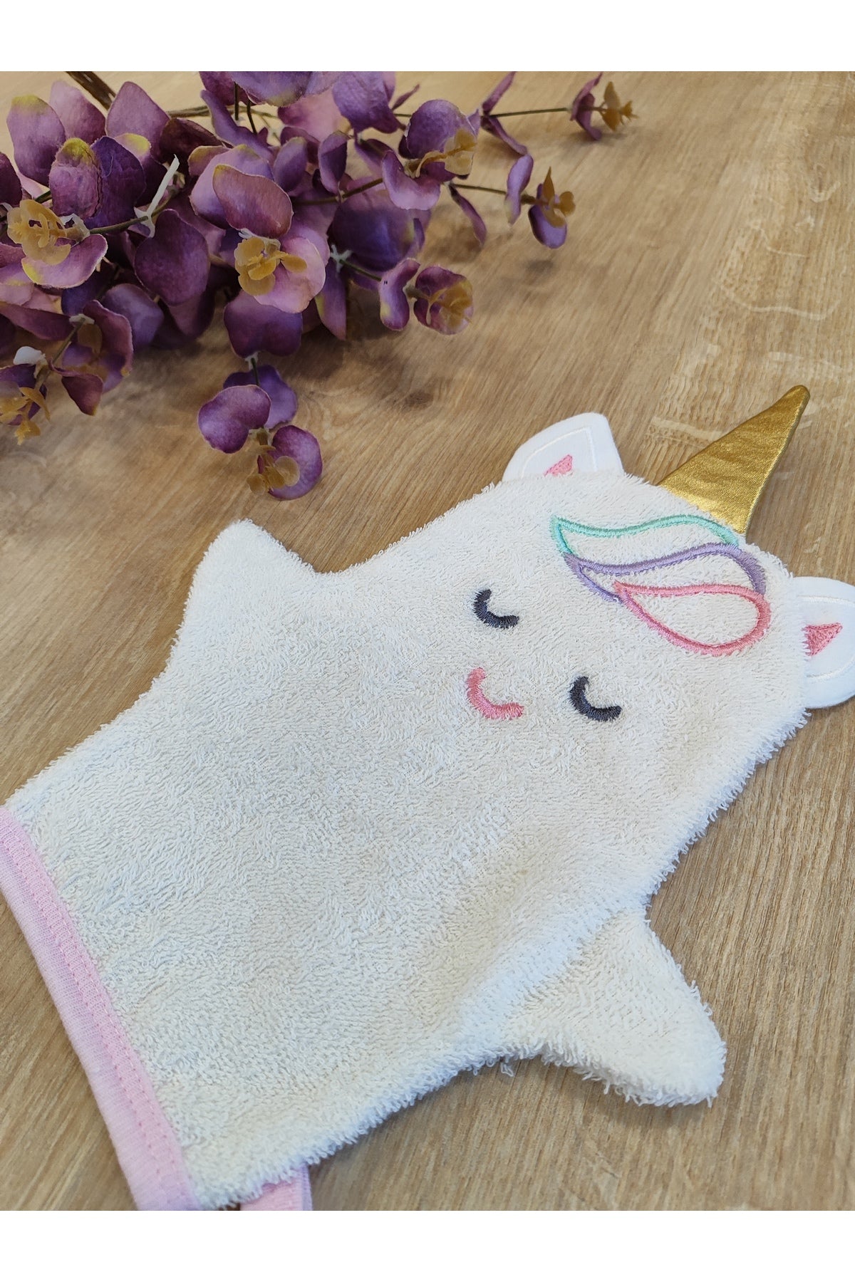 Panda El Kuklası Bebek Banyo Eldiveni – %100 Pamuklu