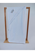 Ekru %100 Pamuklu Bebek Battaniyesi Nakışlı Kız / Erkek Puset Örtüsü Hediyelik Yenidoğan 85x85cm