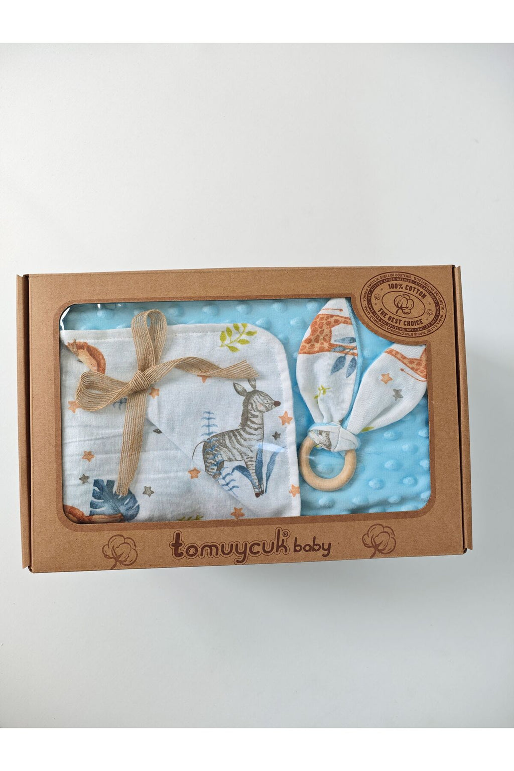 Nohut Desenli %100 Pamuklu Çift Katlı Bebek Battaniyesi – 85x85 cm Kız/Erkek Kundak & Mevsimlik Örtü
