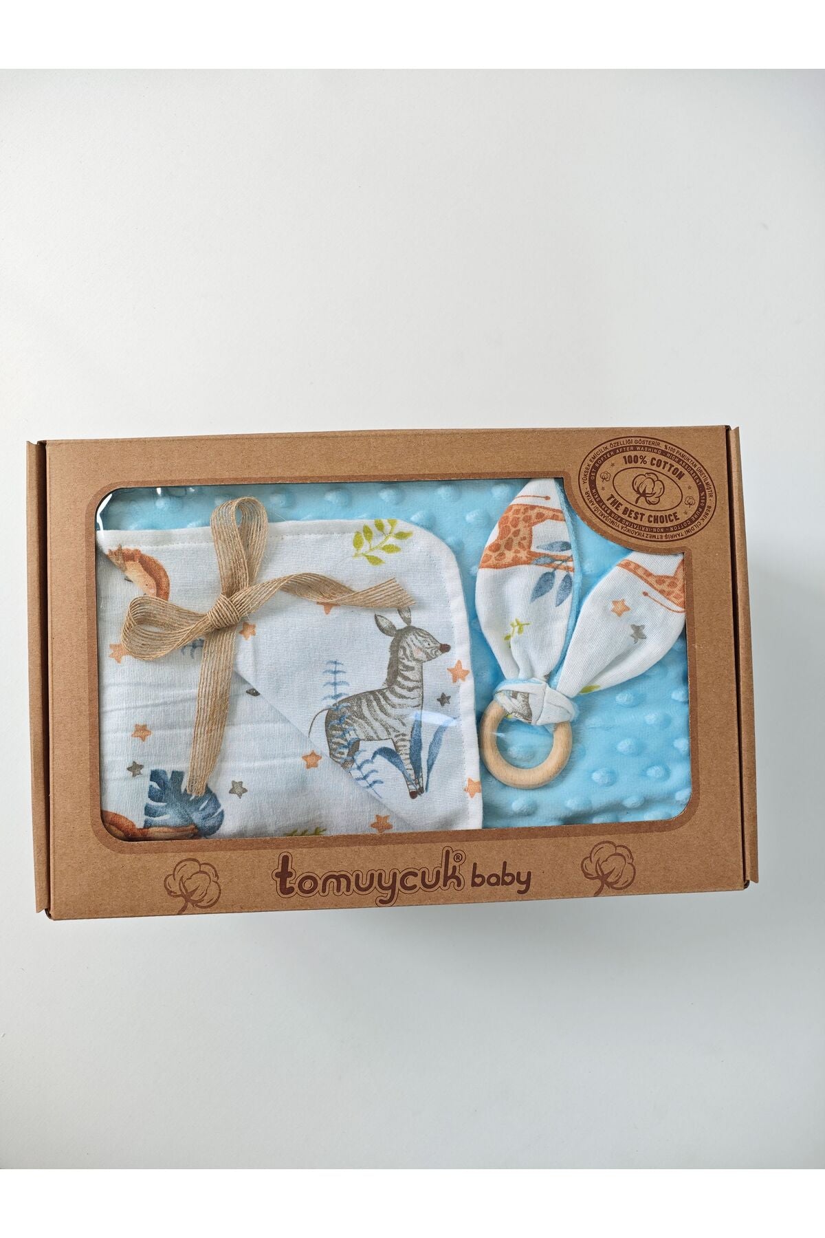 Nohut Desenli %100 Pamuklu Çift Katlı Bebek Battaniyesi – 85x85 cm Kız/Erkek Kundak & Mevsimlik Örtü