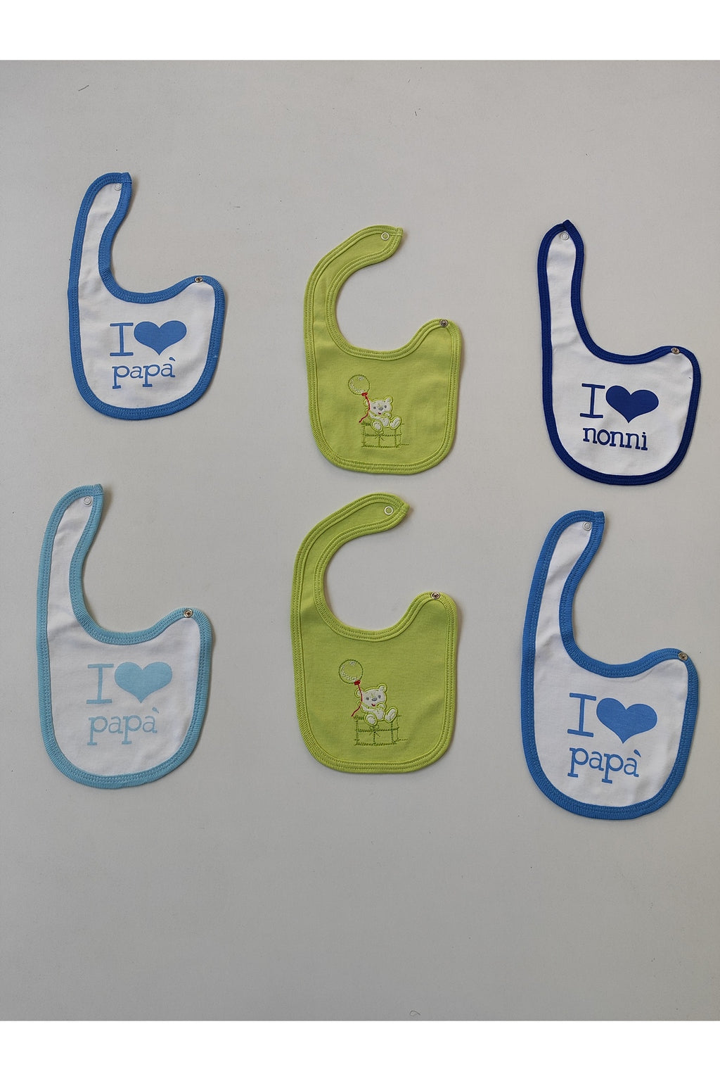 Bebek Önlüğü Çıtçıtlı Bebek Salya Önlük Ağız Mendili Mama Önlüğü 6'lı set