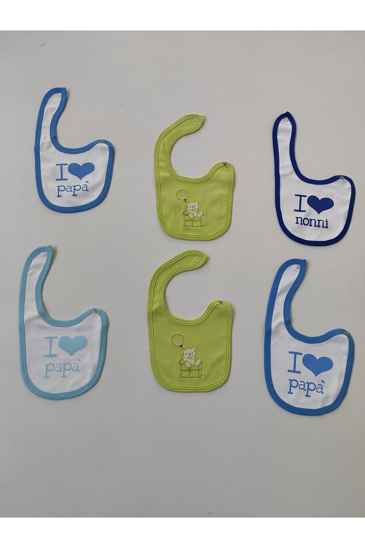 Bebek Önlüğü Çıtçıtlı Bebek Salya Önlük Ağız Mendili Mama Önlüğü 6'lı set