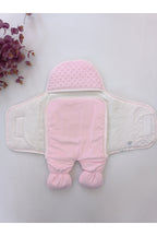 Pembe Kız Bebek Dış Kundak & Ayaklı Uyku Tulumu - %100 Pamuklu Astronot Tulum