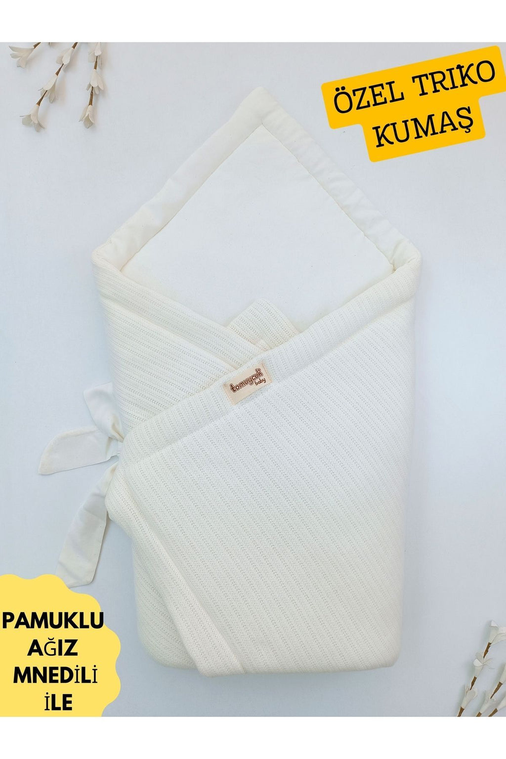 Triko Örgü Kışlık Kız Erkek Bebek Battaniyesi Kundağı Pamuklu Hastane Çıkışı Yenidoğan Hediyelik