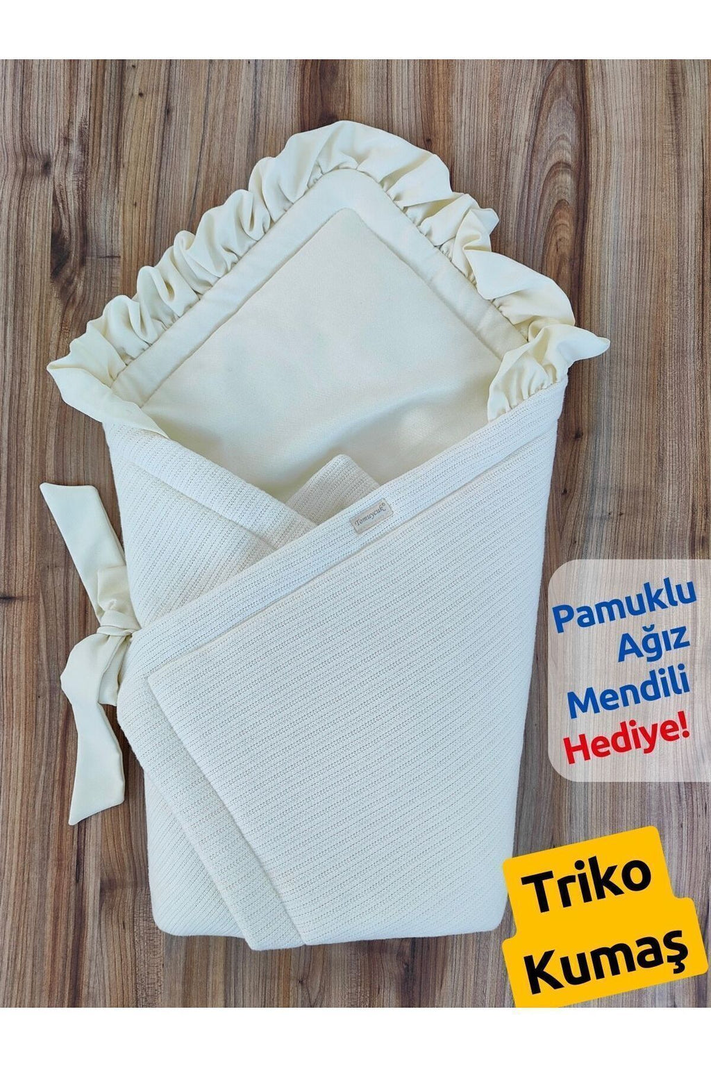 Triko Örgü Kışlık Kız Erkek Bebek Battaniyesi Kundağı Pamuklu Hastane Çıkışı Yenidoğan Hediyelik