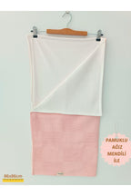 Pembe Kız Erkek Bebek Battaniyesi Pike %100 Pamuklu Doğal Organik Uyku Çift Taraflı Örtü 86x86cm