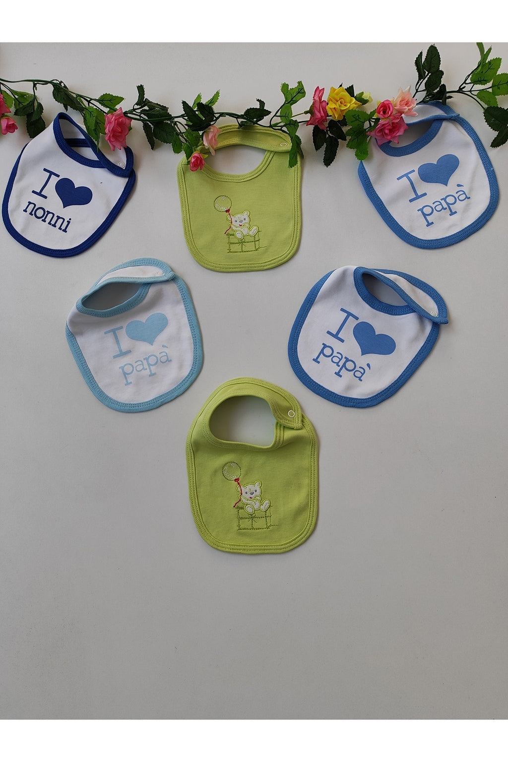 Bebek Önlüğü Çıtçıtlı Bebek Salya Önlük Ağız Mendili Mama Önlüğü 6'lı set