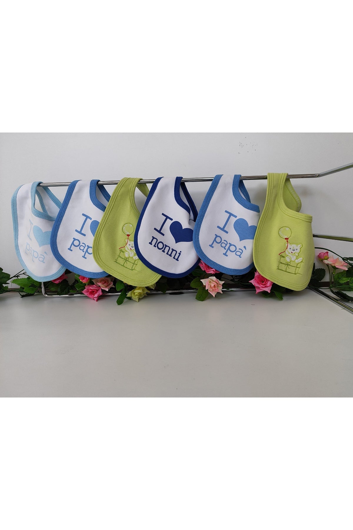 Bebek Önlüğü Çıtçıtlı Bebek Salya Önlük Ağız Mendili Mama Önlüğü 6'lı set