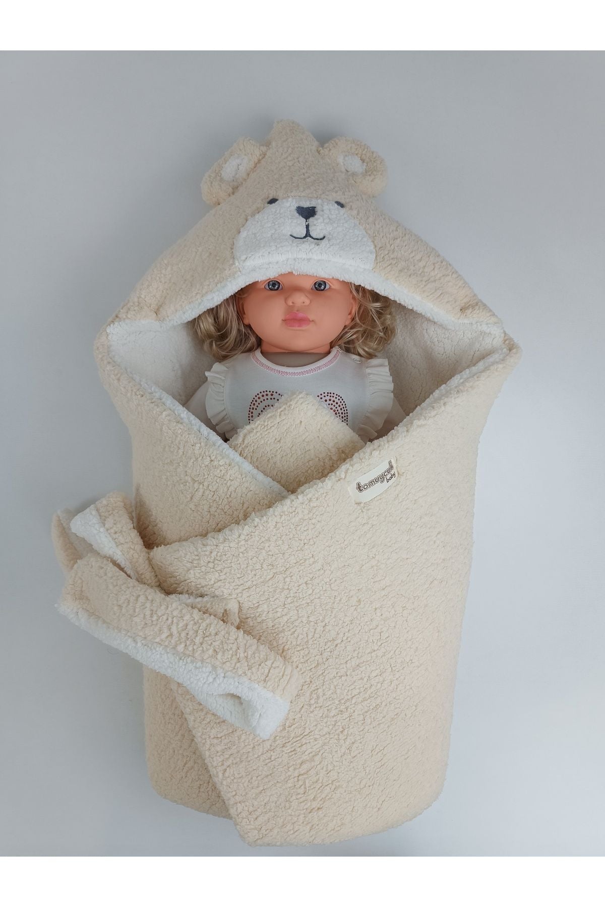 KIŞLIK KALIN KIZ ERKEK BEBEK BATTANİYESİ & DIŞ KUNDAK WELSOFT PELUŞ - AYICIK KULAKLI
