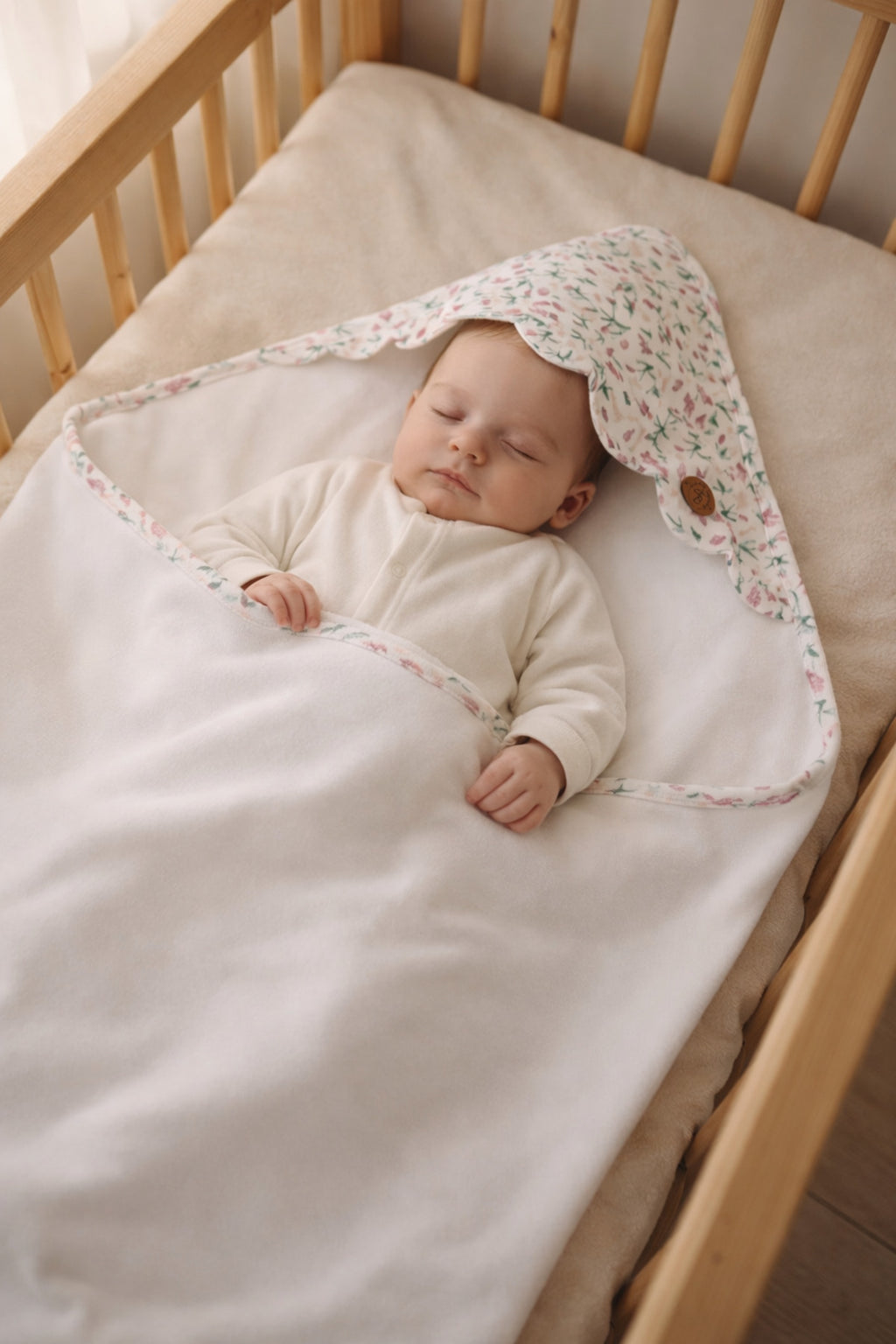 %100 Pamuklu Başlıklı Kız Bebek Battaniyesi Tek Katlı Mevsimlik Puset Örtüsü Yenidoğan 90x90cm