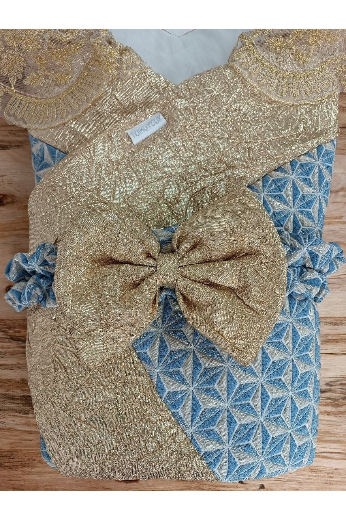 Dantelli Lüks Bebek Kundağı Unisex Bebek Dış Kundak Battaniyesi Hastane Çıkışı Mevlütlük Hediyelik