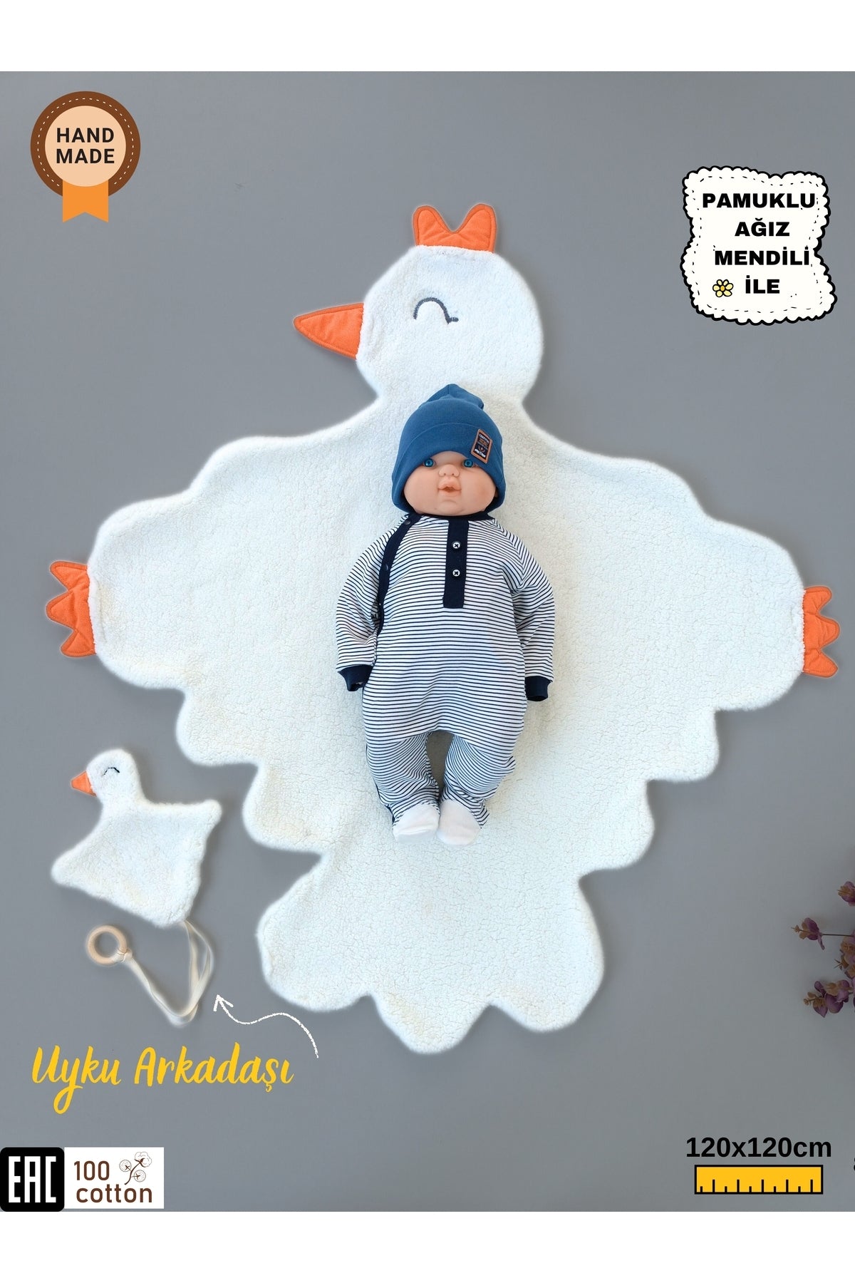 Anne Yumuşaklığında Wellsoft Peluş Bebek Battaniyesi – Kışlık Kuzu Kumaş Minik Kuş Örtü