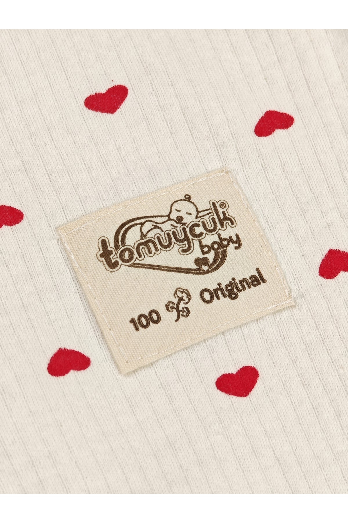 %100 Pamuklu Kalp Desenli Bebek Uyku Tulumu 0-6 Ay Fermuarlı Çıtçıtlı Mevsimlik Şapkalı Yenidoğan