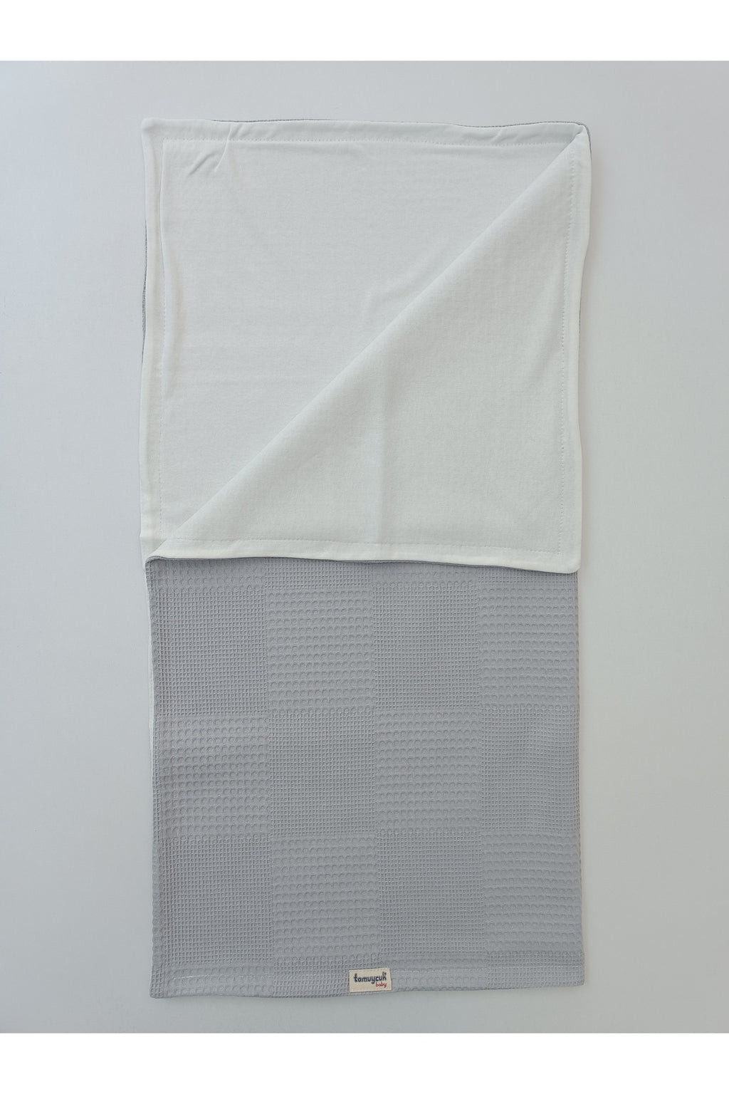 Gri Kız Erkek Bebek Battaniyesi Pike %100 Pamuklu Doğal Organik Uyku Çift Taraflı Örtü 86x86cm