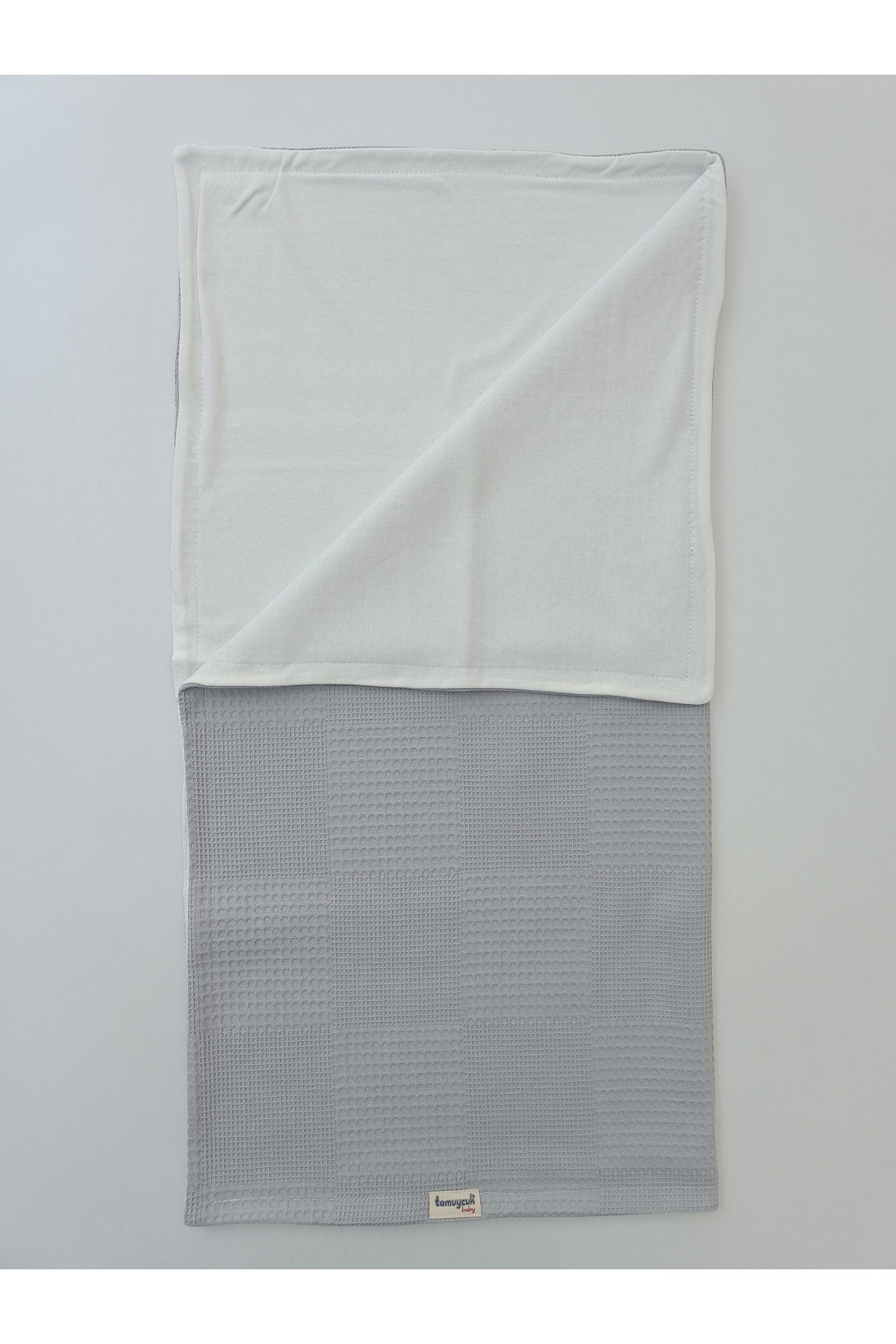 Gri Kız Erkek Bebek Battaniyesi Pike %100 Pamuklu Doğal Organik Uyku Çift Taraflı Örtü 86x86cm