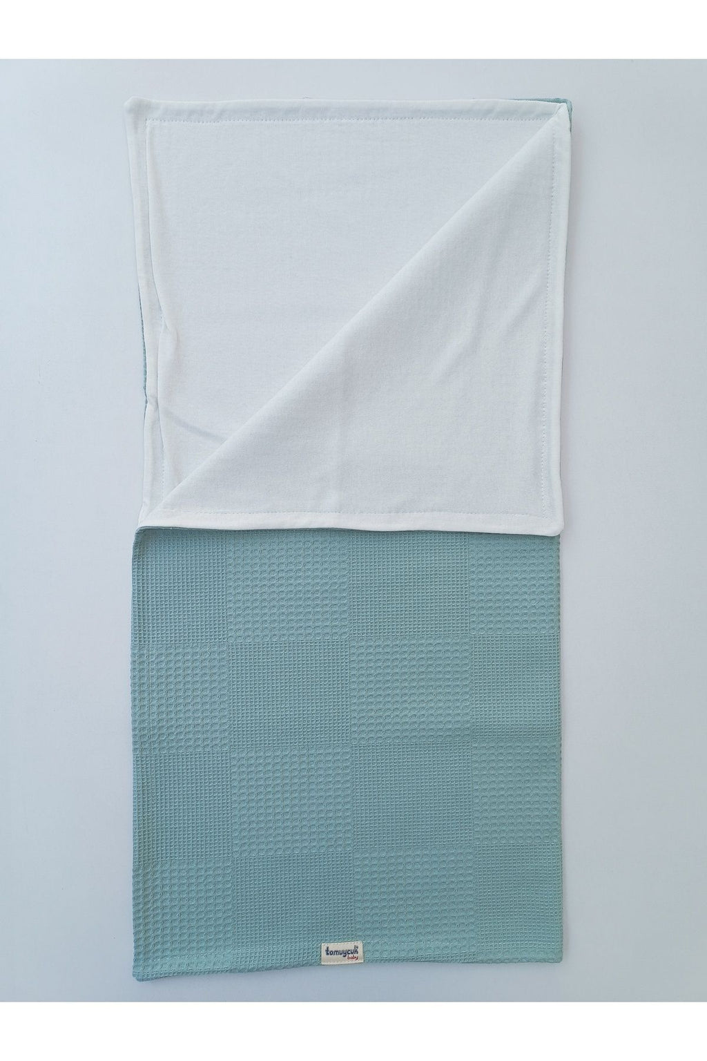 Yeşil Kız Erkek Bebek Battaniyesi Pike %100 Pamuklu Doğal Organik Uyku Çift Taraflı Örtü 86x86cm