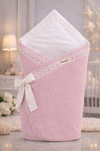 Dantelli Bebek Kundak Battaniye %100 Pamuklu 85x85 cm – Yumuşak & Rahat / Hediyelik