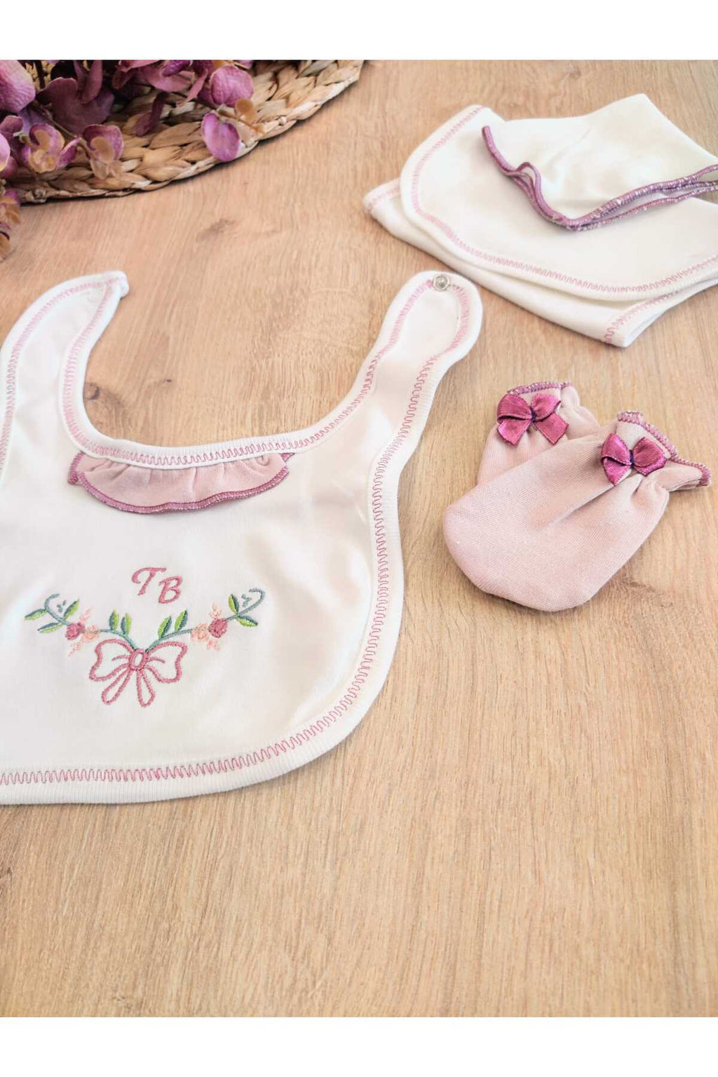 %100 Pamuklu Yenidoğan Bebek Hastane Çıkışı 10'lu Set - Nakışlı & Mevsimlik Set - Hediyelik
