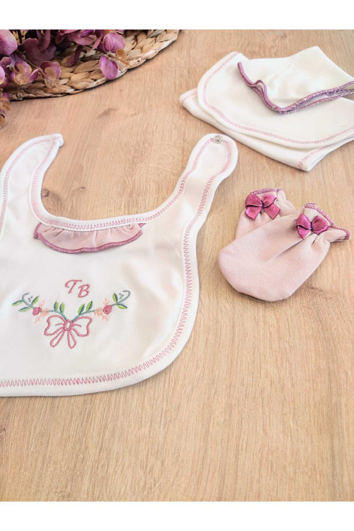 %100 Pamuklu Yenidoğan Bebek Hastane Çıkışı 10'lu Set - Nakışlı & Mevsimlik Set - Hediyelik