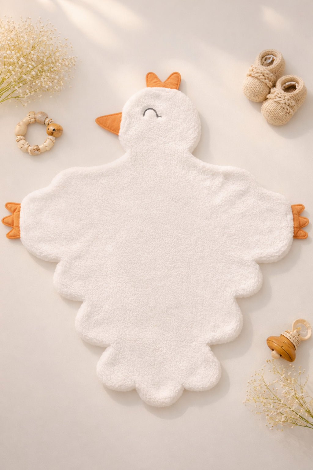 Anne Yumuşaklığında Wellsoft Peluş Bebek Battaniyesi 120x120 – Kışlık Kuzu Kumaş Minik Kuş Örtü
