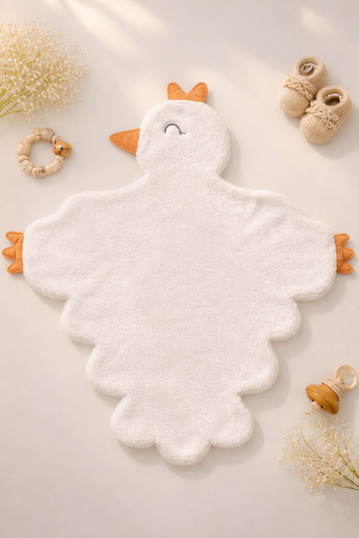 Anne Yumuşaklığında Wellsoft Peluş Bebek Battaniyesi 120x120 – Kışlık Kuzu Kumaş Minik Kuş Örtü